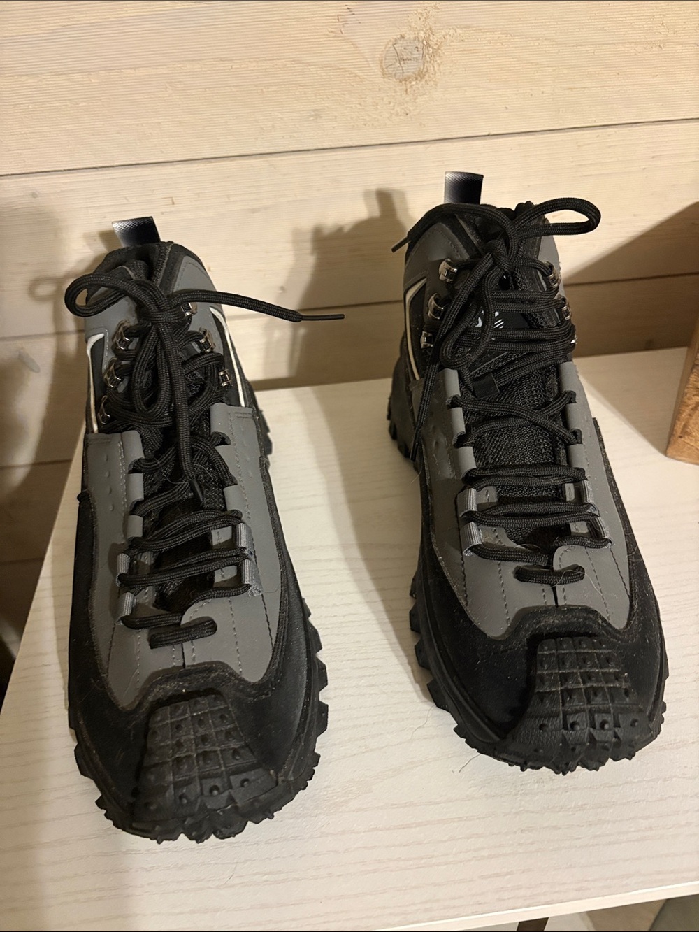 Men's Black and Gray Rugged Trail Hiking Boots